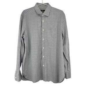 Z ZEGNA Silver Line Drop 8 Fit Checked  100% Cotton Slim Fit Sz 43/17 XL